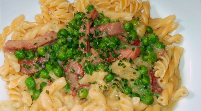 Pasta con guisantes Receta de pasta con guisantes