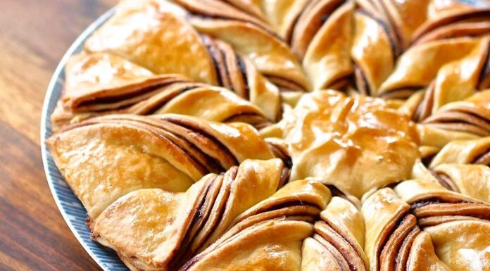 Estrella de hojaldre y cacao Receta de estrella de hojaldre y cacao