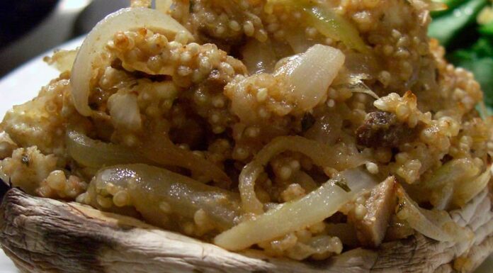 Risotto de quinoa y champiñones Receta de risotto de quinoa y champiñones