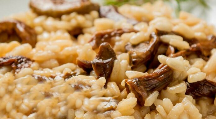 Risotto de arroz con champiñones Receta de Risotto de arroz con champiñones