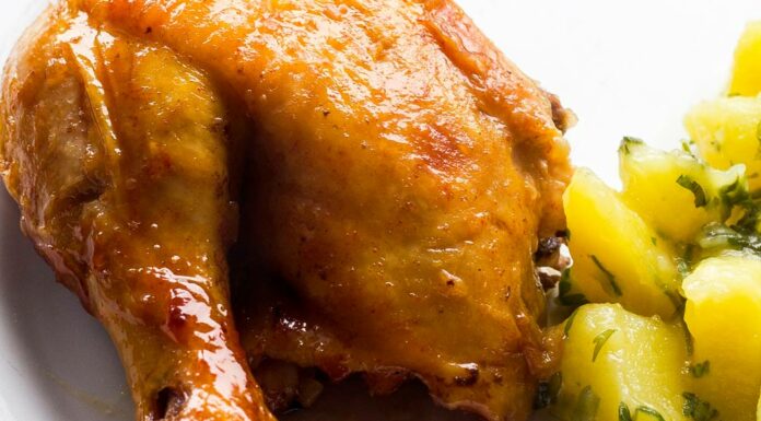 Muslos de pollo a la mostaza miel y naranja Receta de muslos de pollo a la mostaza miel y naranja