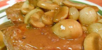 Receta de entrecot con salsa de castañas y setas