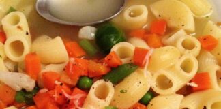 Receta de sopa de verdura y pasta