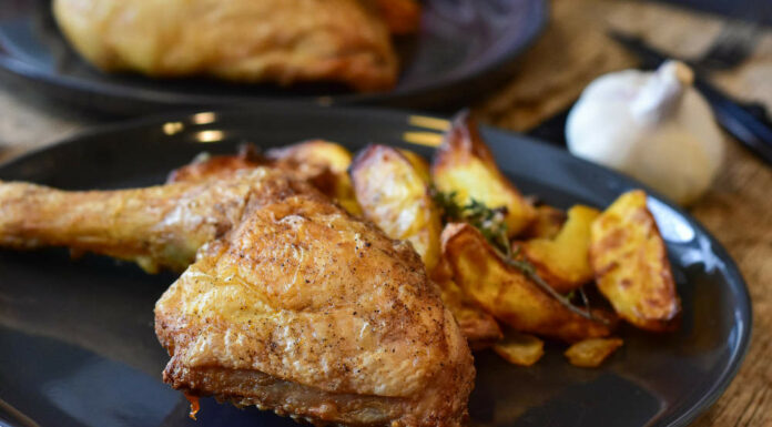 Muslos de pollo al vino con patatas Receta de muslos de pollo al vino con patatas