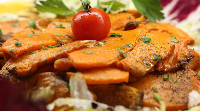 Salteado de calabaza y setas con jamón Receta de salteado de calabaza y setas con jamón