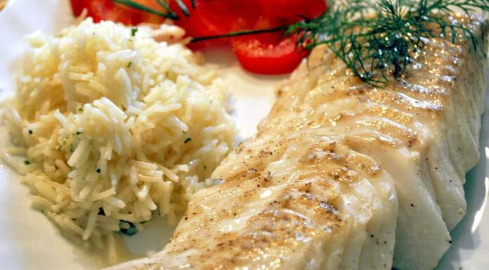 Lubina al horno con arroz basmati Receta de lubina al horno con arroz basmati