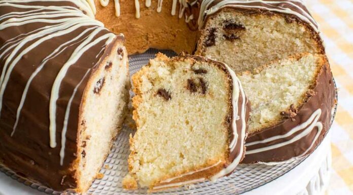 Bizcocho de vainilla y pepitas de chocolate Receta de bizcocho de vainilla y pepitas de chocolate